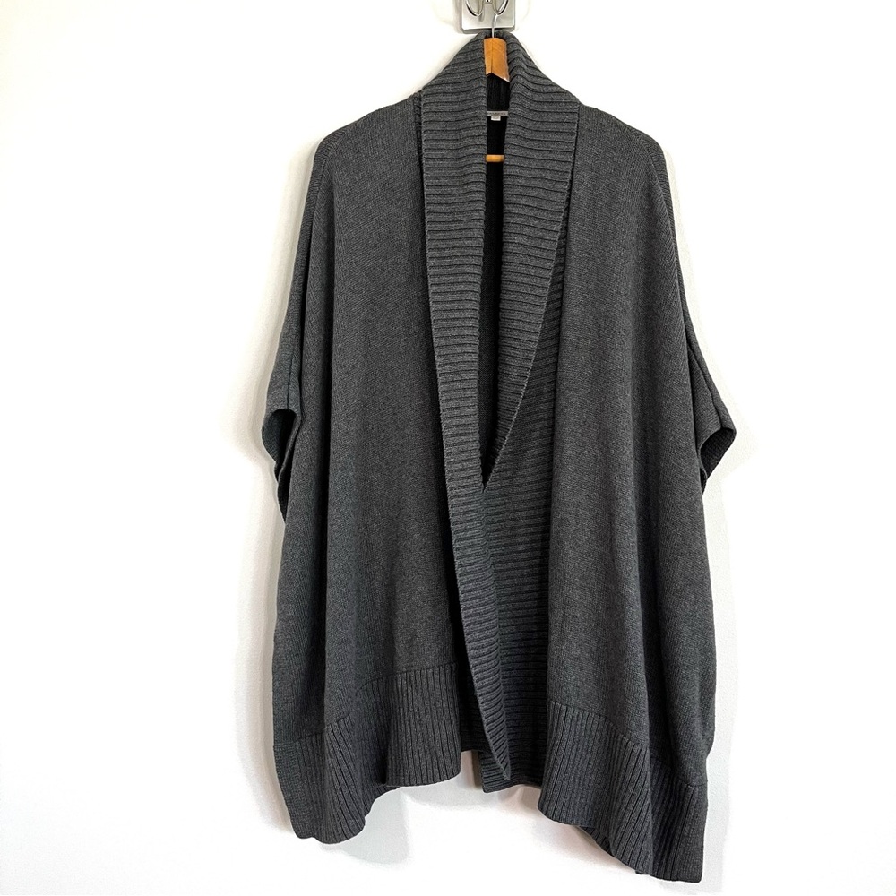 Talbots Charcoal Knit Poncho Fall Cardigan Size Small/Medium - Picture 1 of 8